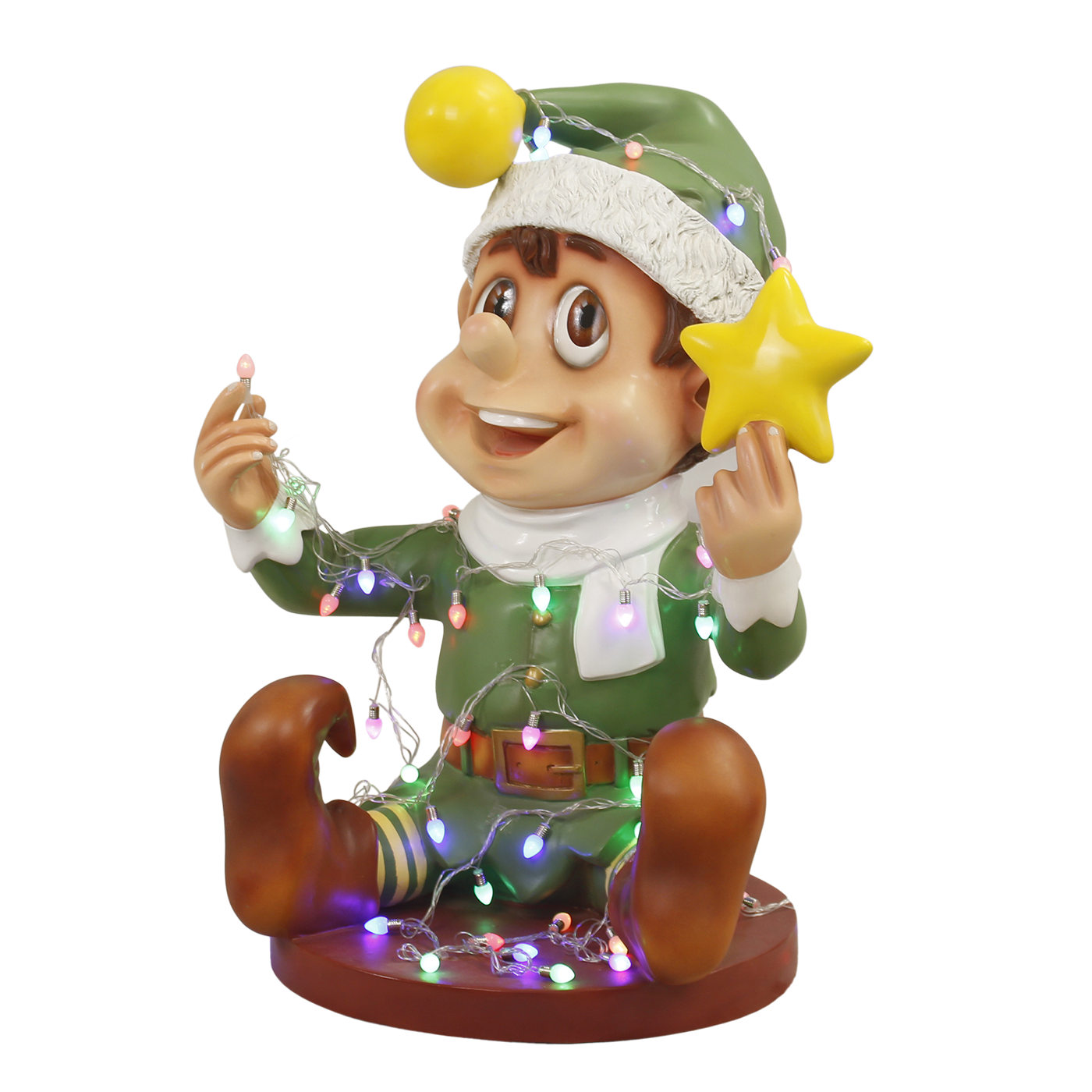 2505-0075 Santa Elf Playing with Lights Green_6 (45x50x65)